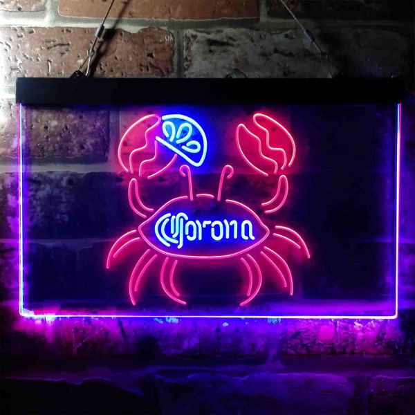 Corona Crab Dual LED Neon Light Sign